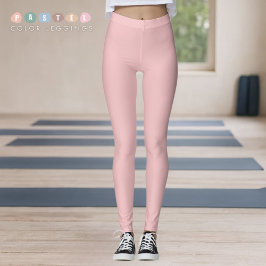 Leggings Color Rosa Salmón Melocotón Pastel Luz Suave Sólid