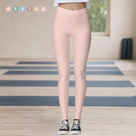 Leggings Color Rosa Salmón Pastel Luz Suave Sólido