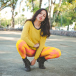 Leggings Color Rosa Y Amarillo<br><div class="desc">Placas rosas horizontales sobre un fondo amarillo</div>
