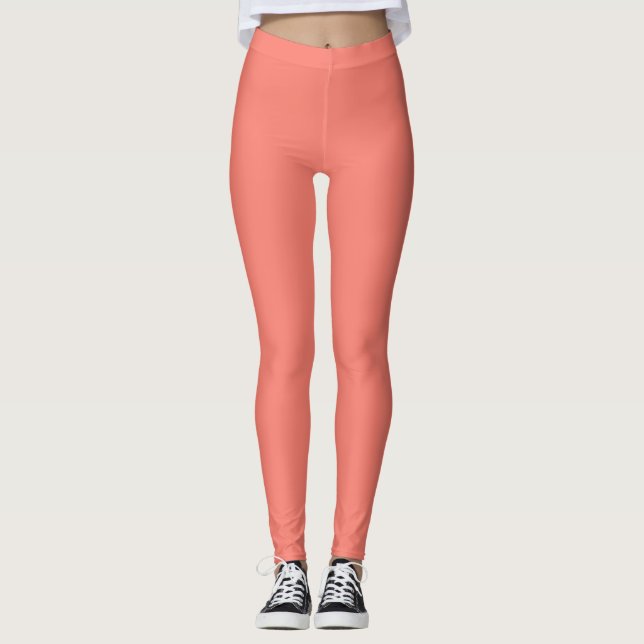 Leggings Color Salmón Sólido Plano (Anverso)