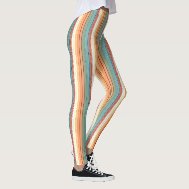 Leggings Color silenciado de las franjas del suroeste (Derecha)