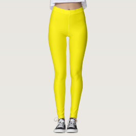 Leggings Color sólido amarillo brillante