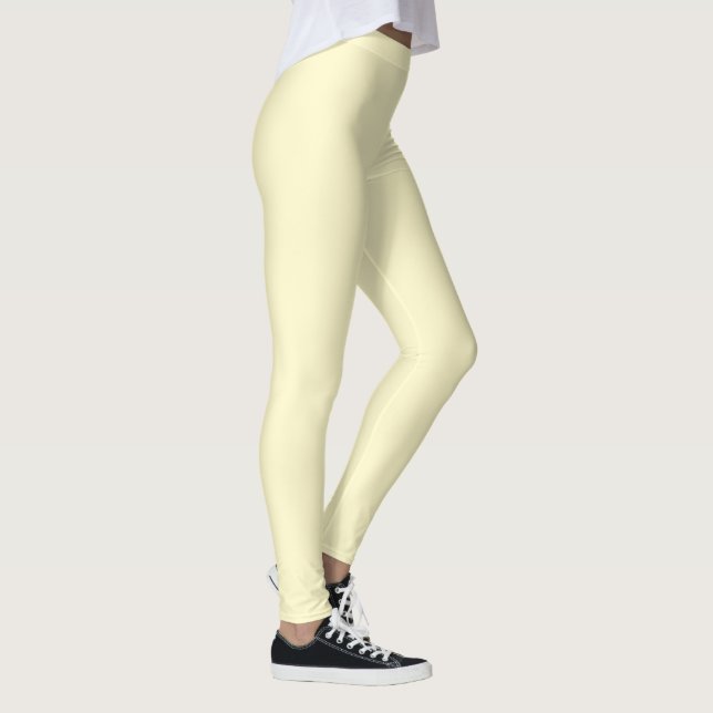 Leggings Color sólido amarillo lemonado | Clásico Elegante (Derecha)