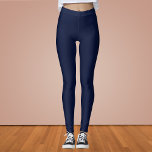 Leggings Color sólido azul de la marina de medianoche<br><div class="desc">Color sólido azul de la marina de medianoche</div>