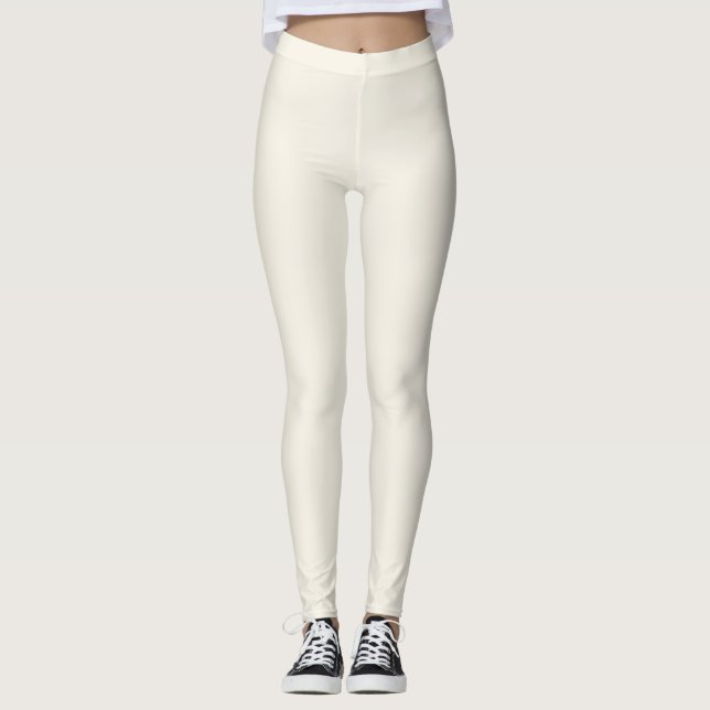 Leggings Color sólido blanco cremoso (Anverso)
