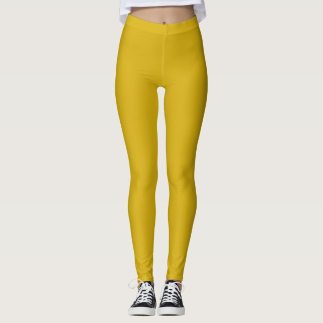 Leggings Color sólido metálico dorado (Anverso)