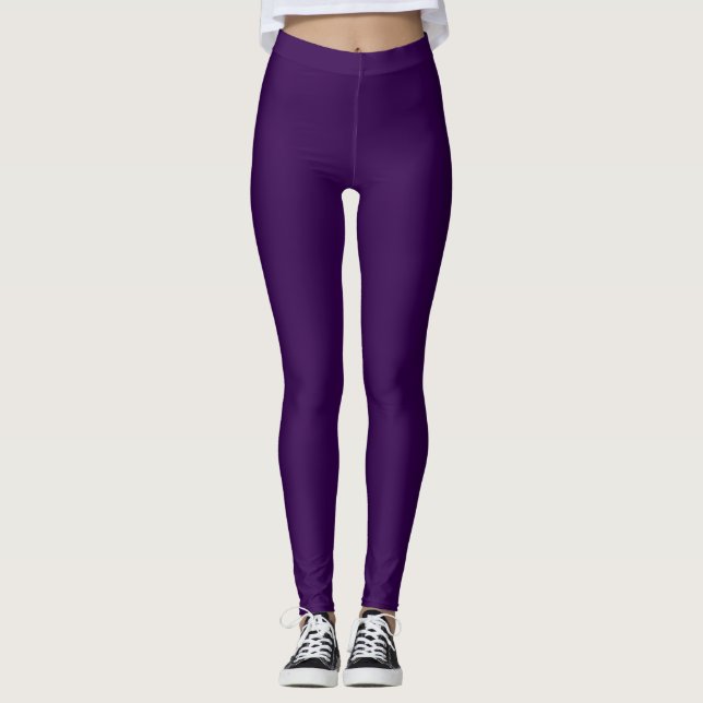 Leggings Color sólido morado oscuro (Anverso)