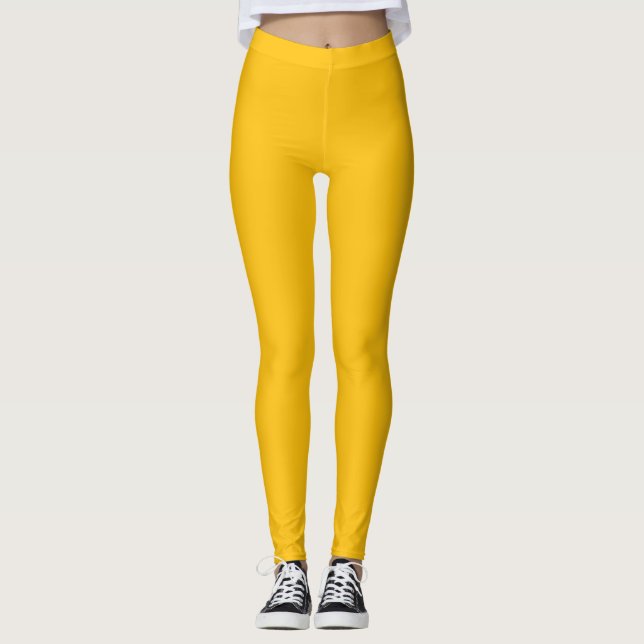 Leggings Color sólido Naranja amarillo (Anverso)