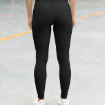 Leggings Color sólido negro simple Minimalista<br><div class="desc">Leggings negras genéricas para mujeres. Color negro azabache claro con forro negro para un aspecto sencillo y minimalista.</div>