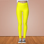 Leggings Color sólido neón amarillo<br><div class="desc">Color sólido neón amarillo</div>