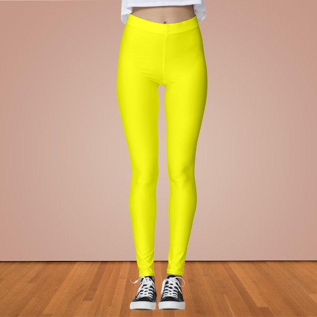 Leggings Color sólido neón amarillo (Subido por el creador)