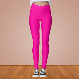 Leggings Color sólido neón rosado