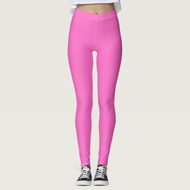 Leggings Color sólido neón rosado | Clásica (Anverso)