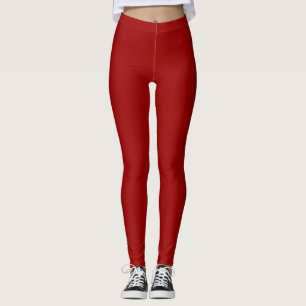 Leggings Color sólido rojo Crimson