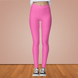 Leggings Color sólido rosa caliente