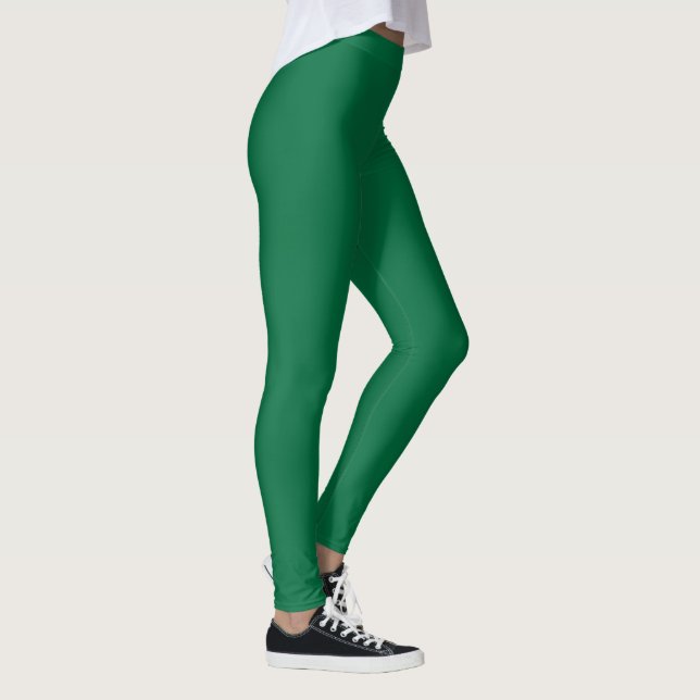 Leggings Color sólido verde de botella | Clásica | Elegante (Derecha)