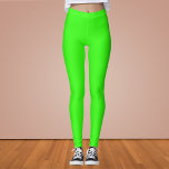 Leggings Color sólido verde neón<br><div class="desc">Color sólido verde neón</div>