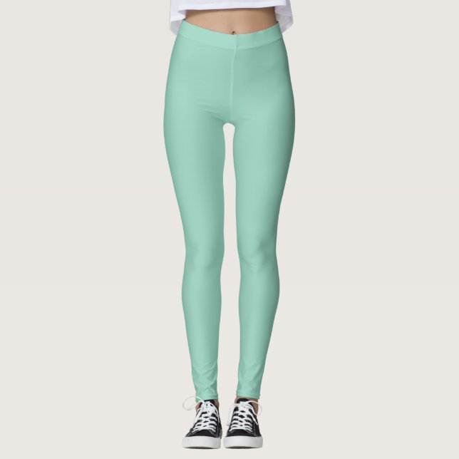 Leggings Color Sólido Verde Teal Claro (Anverso)