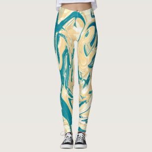 Leggings Color tamizado. Azul y Naranja