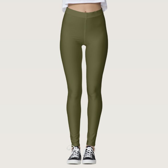 Leggings Color verde del ejército (Anverso)