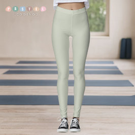 Leggings Color Verde Musgo Suave Pastel Luz Sólida