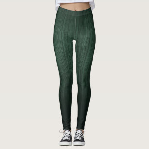 Leggings Color verde oscuro a rayas