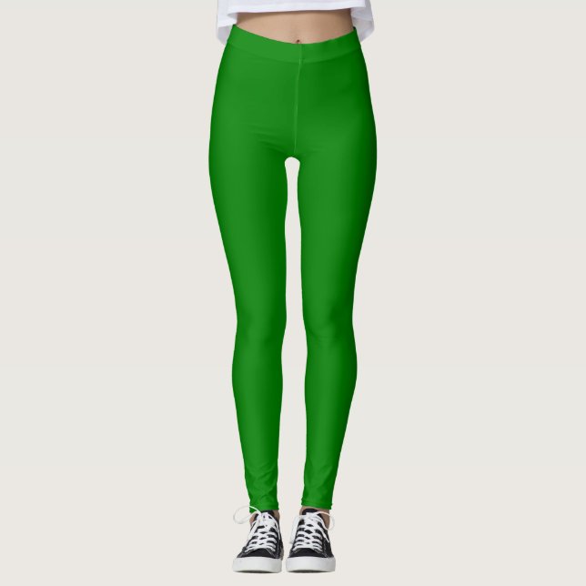 Leggings Color Verde Sólido Liso (Anverso)