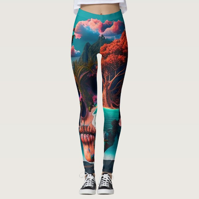 Leggings Colored skull head (Anverso)