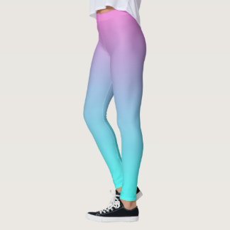 Leggings colores abstractos de sirena gris rosa turquesa