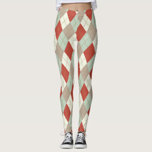 Leggings Colores apagados, Navidades Patrón Argyle