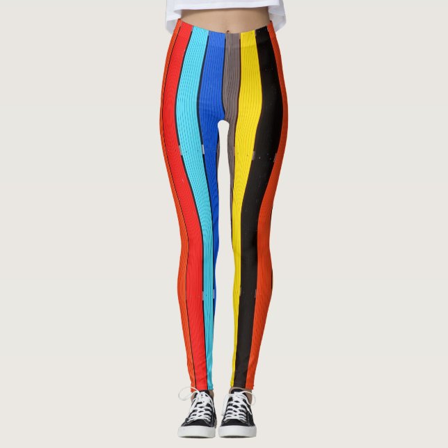 Leggings Colores arcoiris a rayas (Anverso)