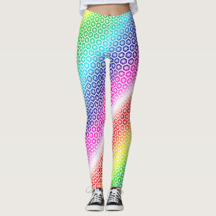 Leggings - Colores arcoiris en gráfico blanco