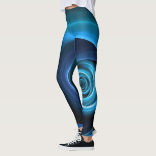 Leggings Colores azules espirales 3D Resumen arte fractal m