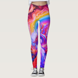Leggings Colores Brillantes de Arcoíris en Par de Moderno P