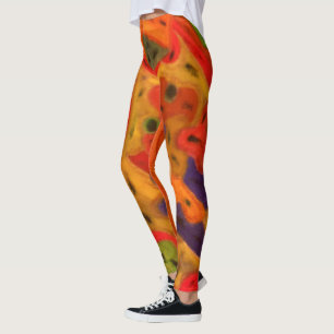 Leggings Colores cálidos colores rojos profundos dorados di