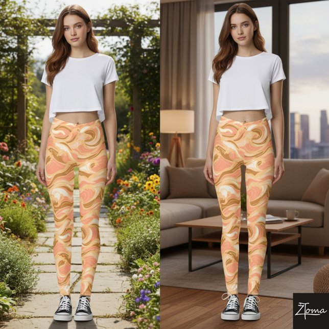 Leggings Colores cálidos de olas rompientes (Subido por el creador)