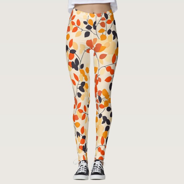 Leggings Colores cálidos hojas otoñales (Anverso)