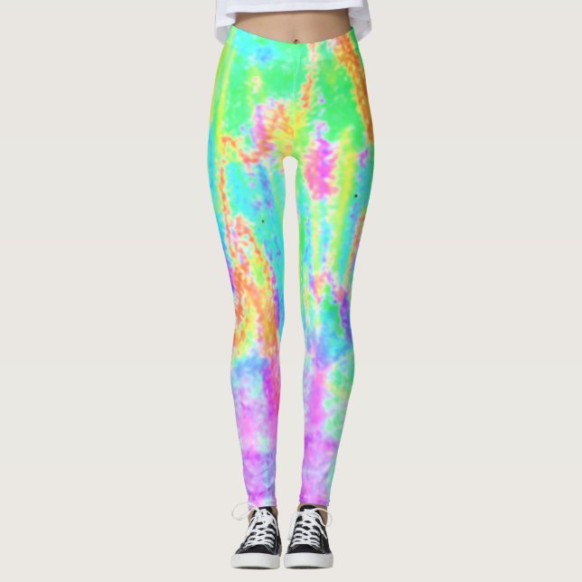 Leggings Colores claros Naranja rosa turquesa verde (Anverso)