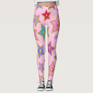 Leggings Colores con abalorios de oro incrustados en tierra