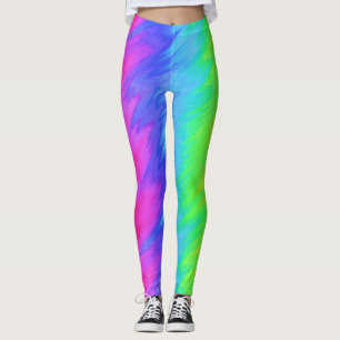 Leggings Colores de arco iris Trazo vertical Trazado de imp