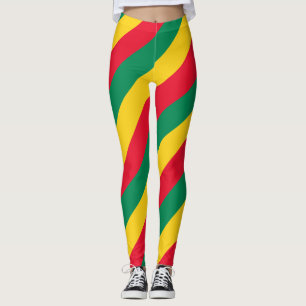 Leggings Colores de bandera nacional de Benín a rayas diago