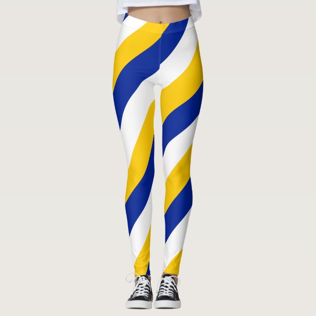 Leggings Colores de bandera nacional de Bosnia en diagonal  (Anverso)