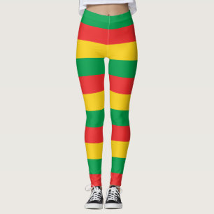 Leggings Colores de bandera nacional de Burkina Faso horizo