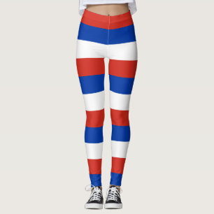 Leggings Colores de bandera nacional de Chile con franjas h