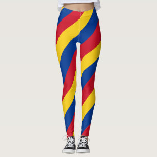 Leggings Colores de bandera nacional de Colombia diagonales