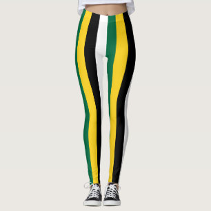 Leggings Colores de bandera nacional de Dominica a rayas ve