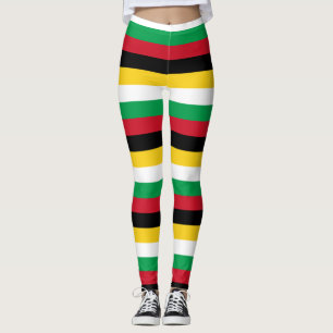 Leggings Colores de bandera nacional de Guyana con franjas 