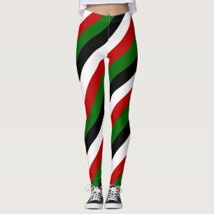Leggings Colores de bandera nacional de Kenia en diagonal r