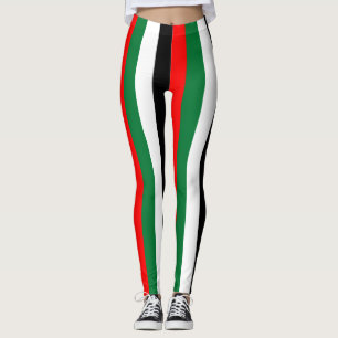 Leggings Colores de bandera nacional de los EAU con tiras v