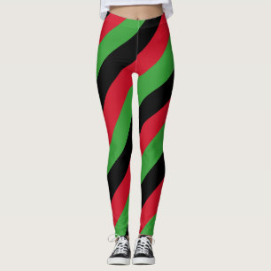 Leggings Colores de bandera nacional de Malawi en diagonal 